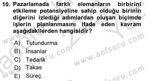 Sağlık Kurumları Yönetimi 1 Dersi 2023 - 2024 Yılı Yaz Okulu Sınavı 10. Soru