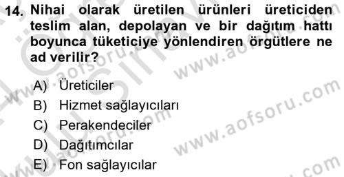 Sağlık Kurumları Yönetimi 1 Dersi 2023 - 2024 Yılı Yaz Okulu Sınav Soruları 14. Soru