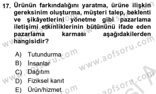 Sağlık Kurumları Yönetimi 1 Dersi 2025 - 2026 Yılı (Vize) Ara Sınav Soruları 17. Soru