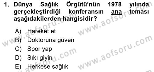 Sağlık Kurumları Yönetimi 1 Dersi 2025 - 2026 Yılı (Final) Dönem Sonu Sınav Soruları 1. Soru