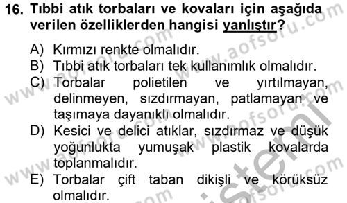 Sağlık Kurumları Yönetimi 2 Dersi 2012 - 2013 Yılı (Vize) Ara Sınav Soruları 16. Soru