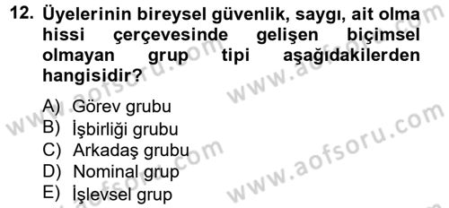 Sağlık Kurumları Yönetimi 2 Dersi 2012 - 2013 Yılı (Final) Dönem Sonu Sınav Soruları 12. Soru
