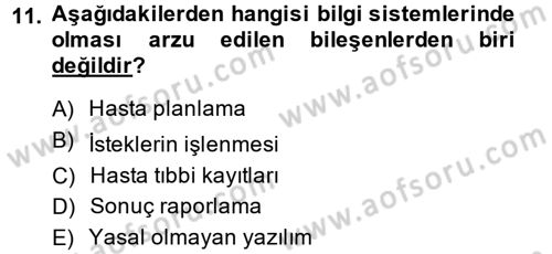 Sağlık Kurumları Yönetimi 2 Dersi 2013 - 2014 Yılı (Vize) Ara Sınav Soruları 11. Soru