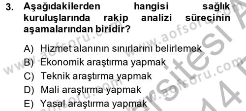 Sağlık Kurumları Yönetimi 2 Dersi 2013 - 2014 Yılı (Vize) Ara Sınav Soruları 3. Soru