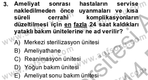Sağlık Kurumları Yönetimi 2 Dersi 2013 - 2014 Yılı (Final) Dönem Sonu Sınav Soruları 3. Soru