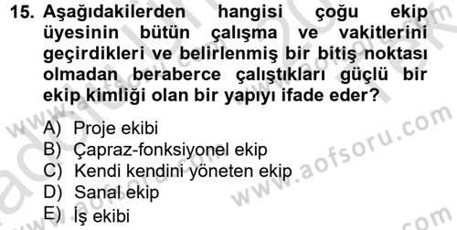 Sağlık Kurumları Yönetimi 2 Dersi 2013 - 2014 Yılı Tek Ders Sınav Soruları 15. Soru