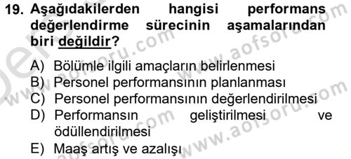 Sağlık Kurumları Yönetimi 2 Dersi 2013 - 2014 Yılı Tek Ders Sınav Soruları 19. Soru