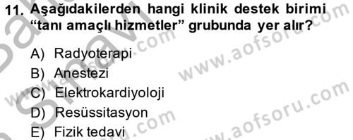 Sağlık Kurumları Yönetimi 2 Dersi 2014 - 2015 Yılı (Vize) Ara Sınav Soruları 11. Soru