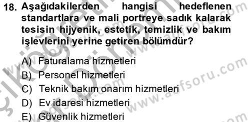Sağlık Kurumları Yönetimi 2 Dersi 2014 - 2015 Yılı (Vize) Ara Sınav Soruları 18. Soru