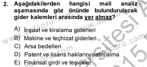 Sağlık Kurumları Yönetimi 2 Dersi 2014 - 2015 Yılı (Vize) Ara Sınav Soruları 2. Soru