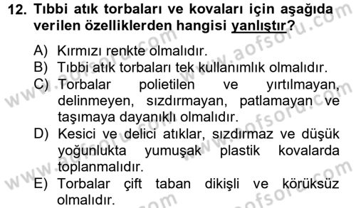Sağlık Kurumları Yönetimi 2 Dersi 2014 - 2015 Yılı Tek Ders Sınav Soruları 12. Soru