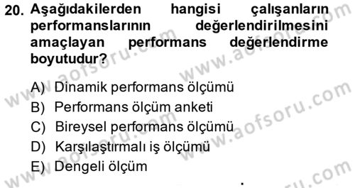 Sağlık Kurumları Yönetimi 2 Dersi 2014 - 2015 Yılı Tek Ders Sınav Soruları 20. Soru