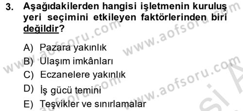 Sağlık Kurumları Yönetimi 2 Dersi 2014 - 2015 Yılı Tek Ders Sınav Soruları 3. Soru