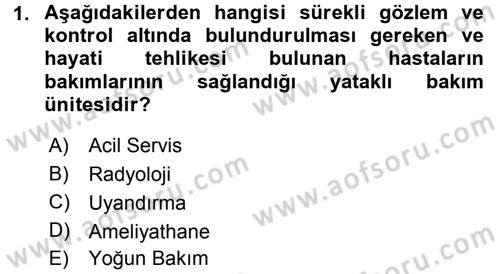 Sağlık Kurumları Yönetimi 2 Dersi 2015 - 2016 Yılı (Final) Dönem Sonu Sınav Soruları 1. Soru
