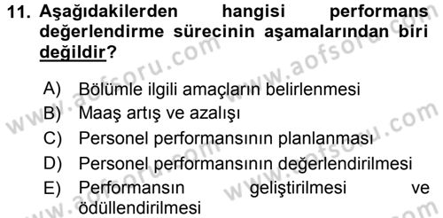 Sağlık Kurumları Yönetimi 2 Dersi 2015 - 2016 Yılı Tek Ders Sınav Soruları 11. Soru