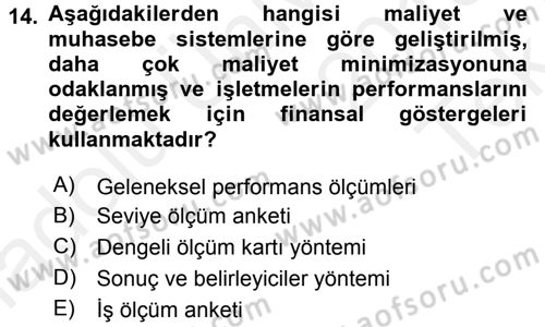 Sağlık Kurumları Yönetimi 2 Dersi 2015 - 2016 Yılı Tek Ders Sınav Soruları 14. Soru