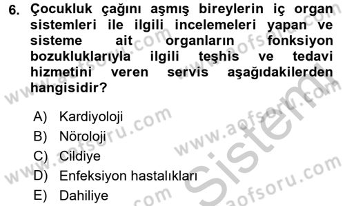Sağlık Kurumları Yönetimi 2 Dersi 2016 - 2017 Yılı (Vize) Ara Sınav Soruları 6. Soru