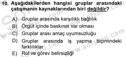 Sağlık Kurumları Yönetimi 2 Dersi 2016 - 2017 Yılı (Final) Dönem Sonu Sınav Soruları 10. Soru