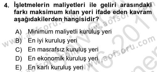 Sağlık Kurumları Yönetimi 2 Dersi 2016 - 2017 Yılı (Final) Dönem Sonu Sınav Soruları 4. Soru