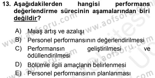 Sağlık Kurumları Yönetimi 2 Dersi 2017 - 2018 Yılı 3 Ders Sınav Soruları 13. Soru