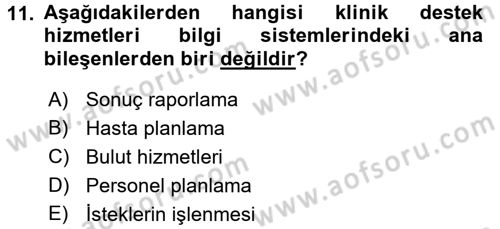 Sağlık Kurumları Yönetimi 2 Dersi 2017 - 2018 Yılı (Vize) Ara Sınav Soruları 11. Soru