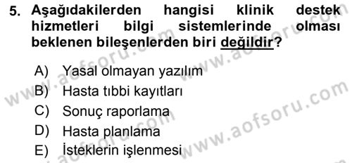 Sağlık Kurumları Yönetimi 2 Dersi 2018 - 2019 Yılı 3 Ders Sınav Soruları 5. Soru
