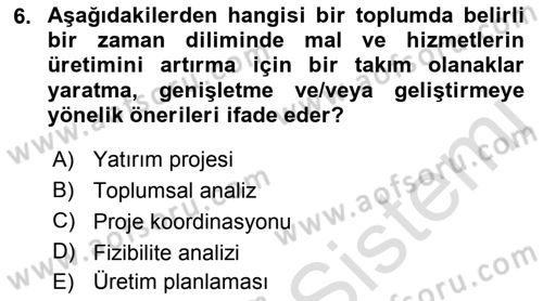 Sağlık Kurumları Yönetimi 2 Dersi 2018 - 2019 Yılı 3 Ders Sınav Soruları 6. Soru