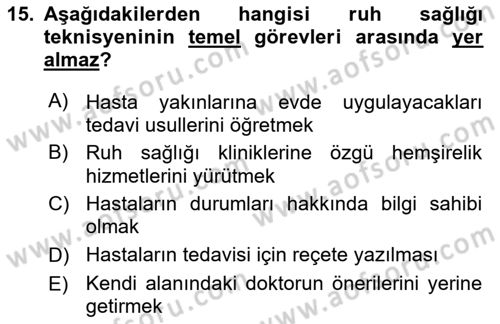 Sağlık Kurumları Yönetimi 2 Dersi 2018 - 2019 Yılı (Vize) Ara Sınav Soruları 15. Soru