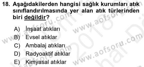 Sağlık Kurumları Yönetimi 2 Dersi 2018 - 2019 Yılı (Vize) Ara Sınav Soruları 18. Soru