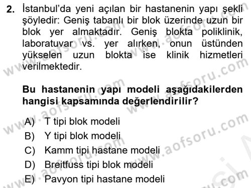 Sağlık Kurumları Yönetimi 2 Dersi 2018 - 2019 Yılı (Vize) Ara Sınav Soruları 2. Soru