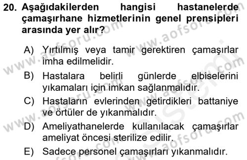 Sağlık Kurumları Yönetimi 2 Dersi 2018 - 2019 Yılı (Vize) Ara Sınav Soruları 20. Soru