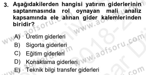 Sağlık Kurumları Yönetimi 2 Dersi 2018 - 2019 Yılı (Vize) Ara Sınav Soruları 3. Soru