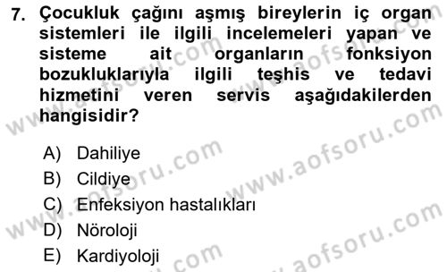 Sağlık Kurumları Yönetimi 2 Dersi 2018 - 2019 Yılı (Vize) Ara Sınav Soruları 7. Soru