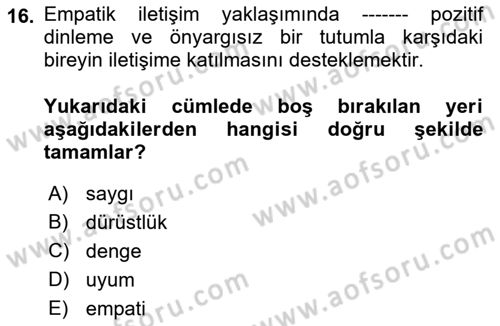 Sağlık Kurumları Yönetimi 2 Dersi 2018 - 2019 Yılı (Final) Dönem Sonu Sınav Soruları 16. Soru