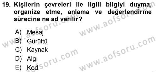 Sağlık Kurumları Yönetimi 2 Dersi 2018 - 2019 Yılı Yaz Okulu Sınav Soruları 19. Soru