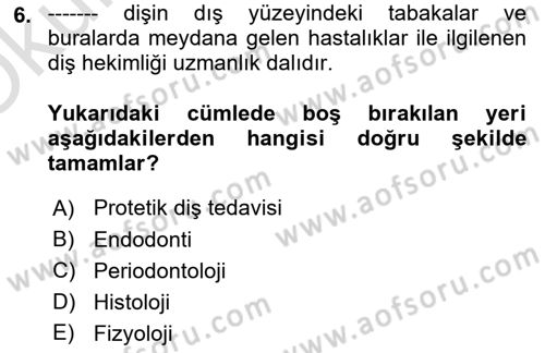 Sağlık Kurumları Yönetimi 2 Dersi 2020 - 2021 Yılı Yaz Okulu Sınav Soruları 6. Soru