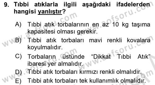 Sağlık Kurumları Yönetimi 2 Dersi 2020 - 2021 Yılı Yaz Okulu Sınav Soruları 9. Soru