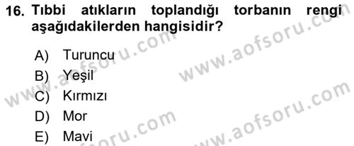 Sağlık Kurumları Yönetimi 2 Dersi 2021 - 2022 Yılı (Vize) Ara Sınav Soruları 16. Soru