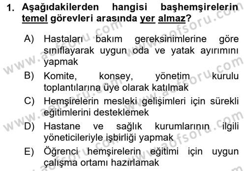 Sağlık Kurumları Yönetimi 2 Dersi 2021 - 2022 Yılı Yaz Okulu Sınav Soruları 1. Soru