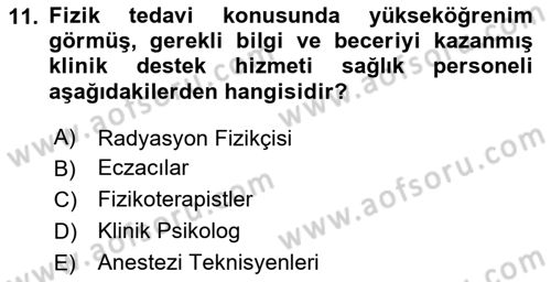 Sağlık Kurumları Yönetimi 2 Dersi 2023 - 2024 Yılı (Vize) Ara Sınav Soruları 11. Soru