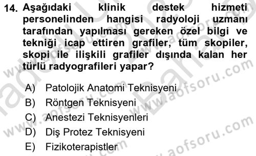 Sağlık Kurumları Yönetimi 2 Dersi 2023 - 2024 Yılı (Vize) Ara Sınav Soruları 14. Soru