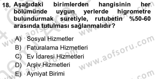 Sağlık Kurumları Yönetimi 2 Dersi 2023 - 2024 Yılı (Vize) Ara Sınav Soruları 18. Soru