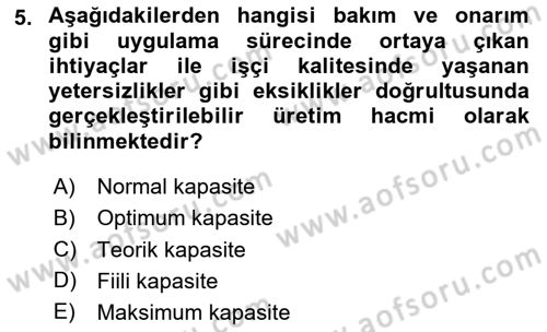 Sağlık Kurumları Yönetimi 2 Dersi 2023 - 2024 Yılı (Vize) Ara Sınav Soruları 5. Soru