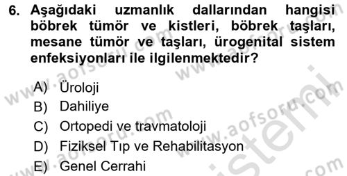 Sağlık Kurumları Yönetimi 2 Dersi 2023 - 2024 Yılı (Vize) Ara Sınav Soruları 6. Soru