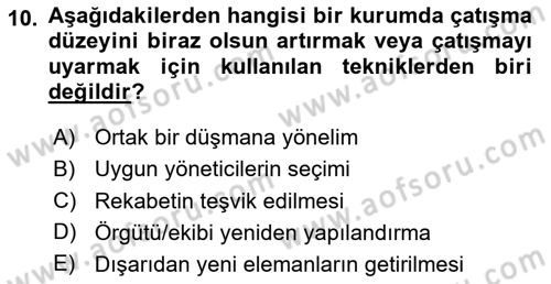 Sağlık Kurumları Yönetimi 2 Dersi 2023 - 2024 Yılı (Final) Dönem Sonu Sınav Soruları 10. Soru