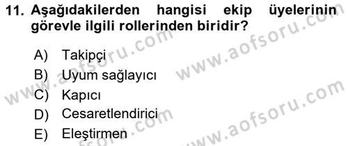 Sağlık Kurumları Yönetimi 2 Dersi 2023 - 2024 Yılı (Final) Dönem Sonu Sınav Soruları 11. Soru