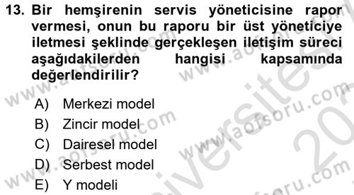 Sağlık Kurumları Yönetimi 2 Dersi 2023 - 2024 Yılı (Final) Dönem Sonu Sınav Soruları 13. Soru