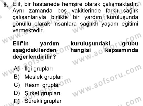 Sağlık Kurumları Yönetimi 2 Dersi 2023 - 2024 Yılı (Final) Dönem Sonu Sınav Soruları 9. Soru