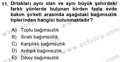 Sağlık Kurumları Yönetimi 2 Dersi 2023 - 2024 Yılı Yaz Okulu Sınav Soruları 11. Soru