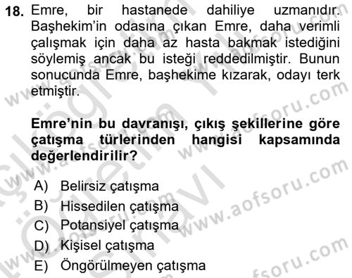 Sağlık Kurumları Yönetimi 2 Dersi 2023 - 2024 Yılı Yaz Okulu Sınav Soruları 18. Soru